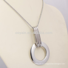 Collar pendiente personalizado de acero inoxidable anillo de plata